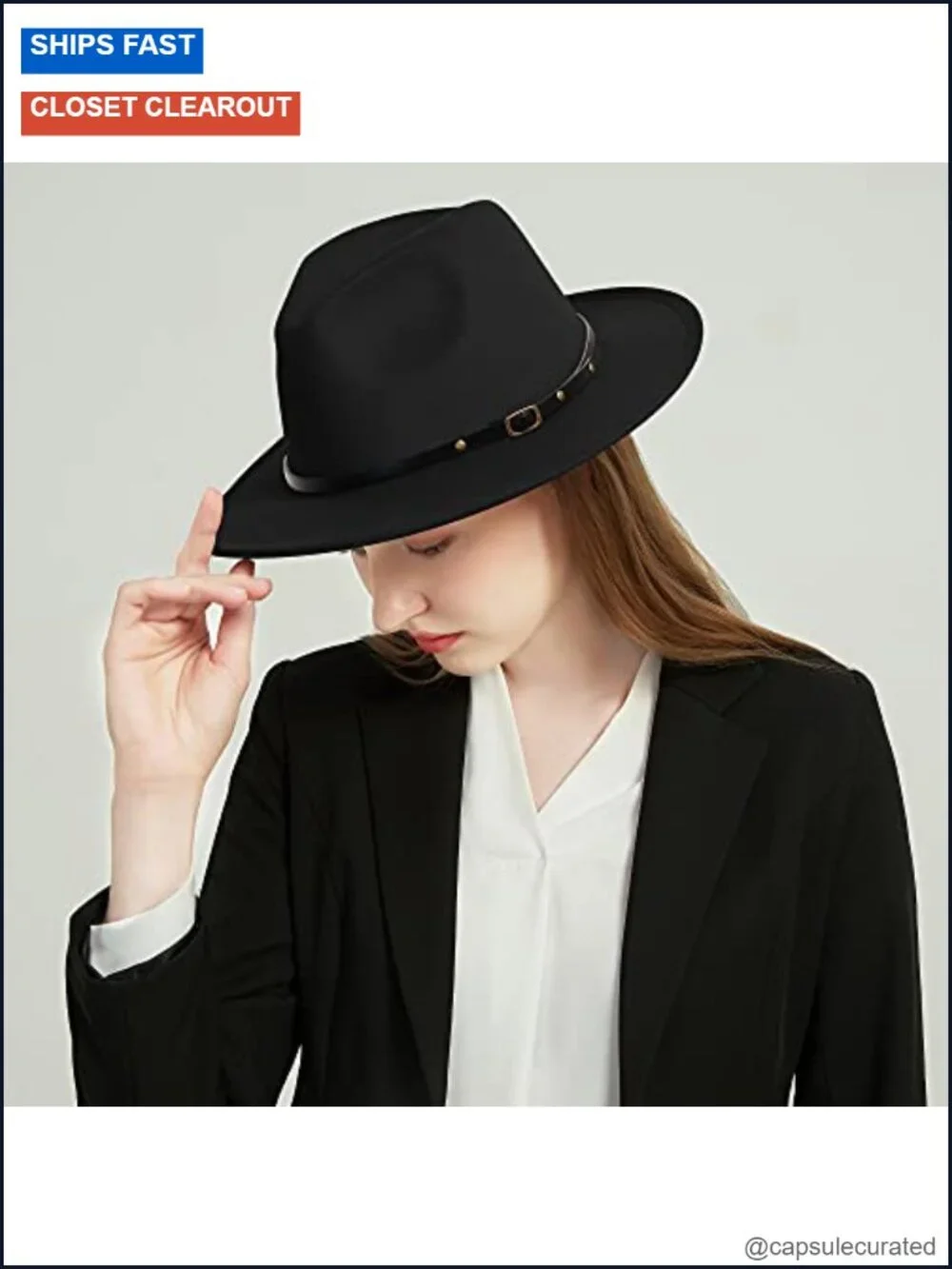 Wide Brim Fedora Hat for Men Women Two Tone Dress Hat Felt Panama Hat Adjustable
